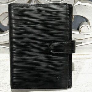 Louis Vuitton Epi Leather Agenda Wallet Organizer Black Snap Vintage Authentic
